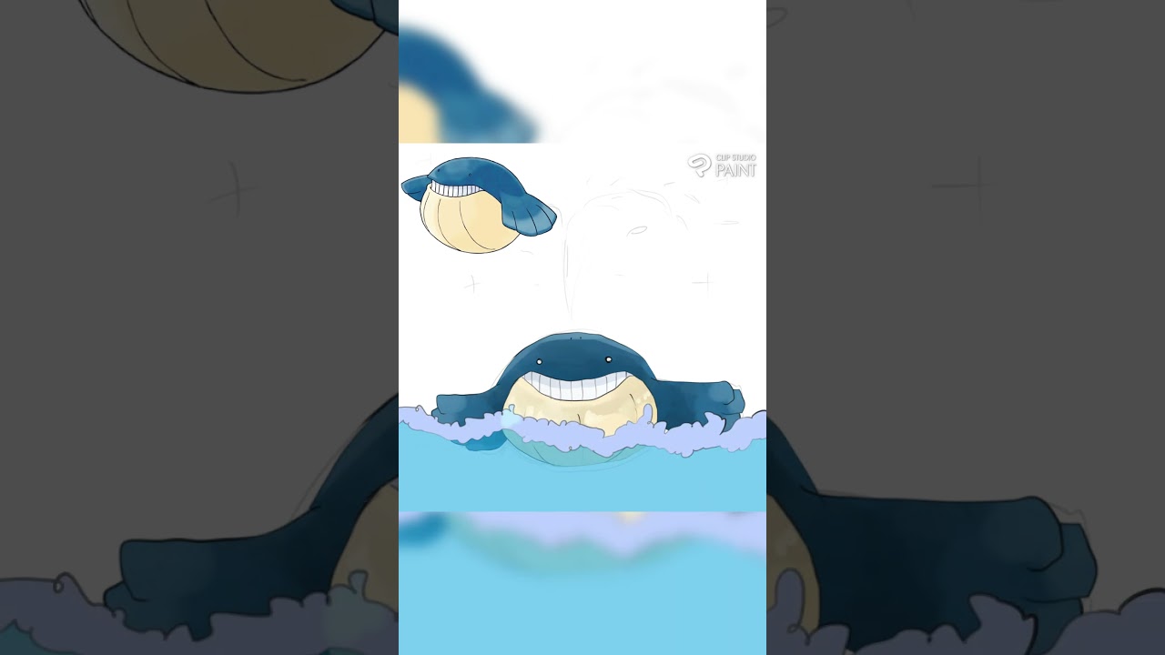 ホエルコ描いてみた　#shorts #pokemonfanart  #drawing