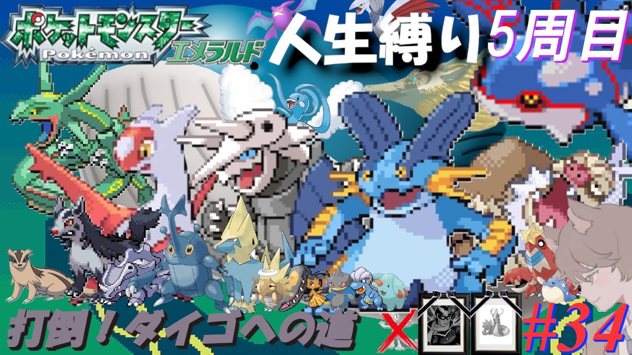 【ポケモンエメラルド 人生縛り 五周目】陸の怪物「ポケットモンスターエメラルド」#34【五周目 再戦ジムリーダー三周目中～】