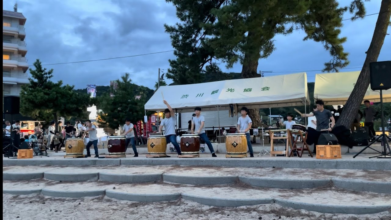 ドラムパフォーマンス己 和太鼓 渋川ランタンパーティー 岡山県玉野市 渋川海水浴場 2024.09.21