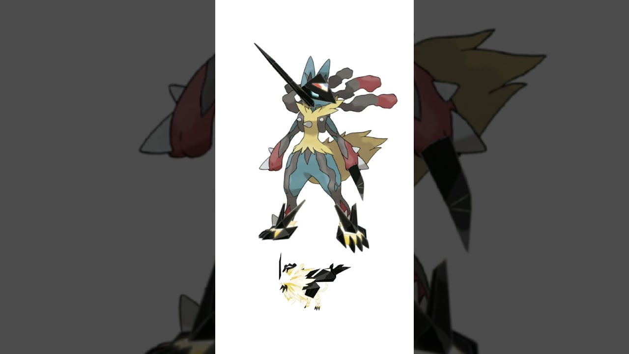 メガルカリオ＋日食ネクロズマ合成。結晶鎧　#ポケモンフュージョン #改造ポケモン  #伝説のポケモン #最強ルカリオ #pokemon