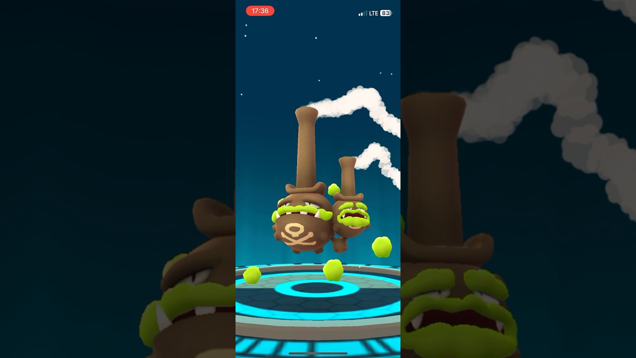 ✨💨 Shiny Koffing evolves into Galarian Weezing! #shinydex #shinylivingdex #pokemongo #pogo #galar