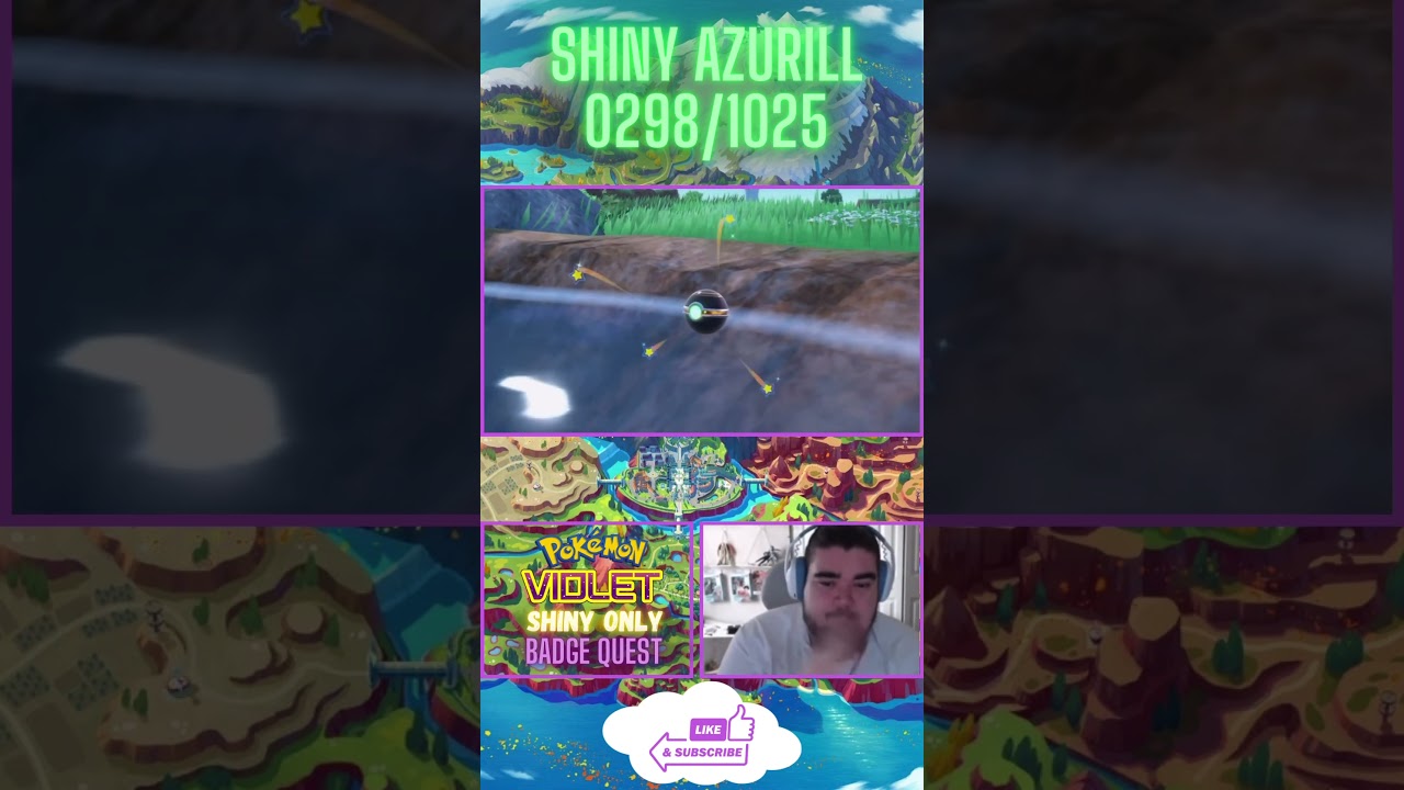 Shiny Azurill Live Reaction! #pokemon #shinypokemon #shinyhunting #azurill #shinybadgequest