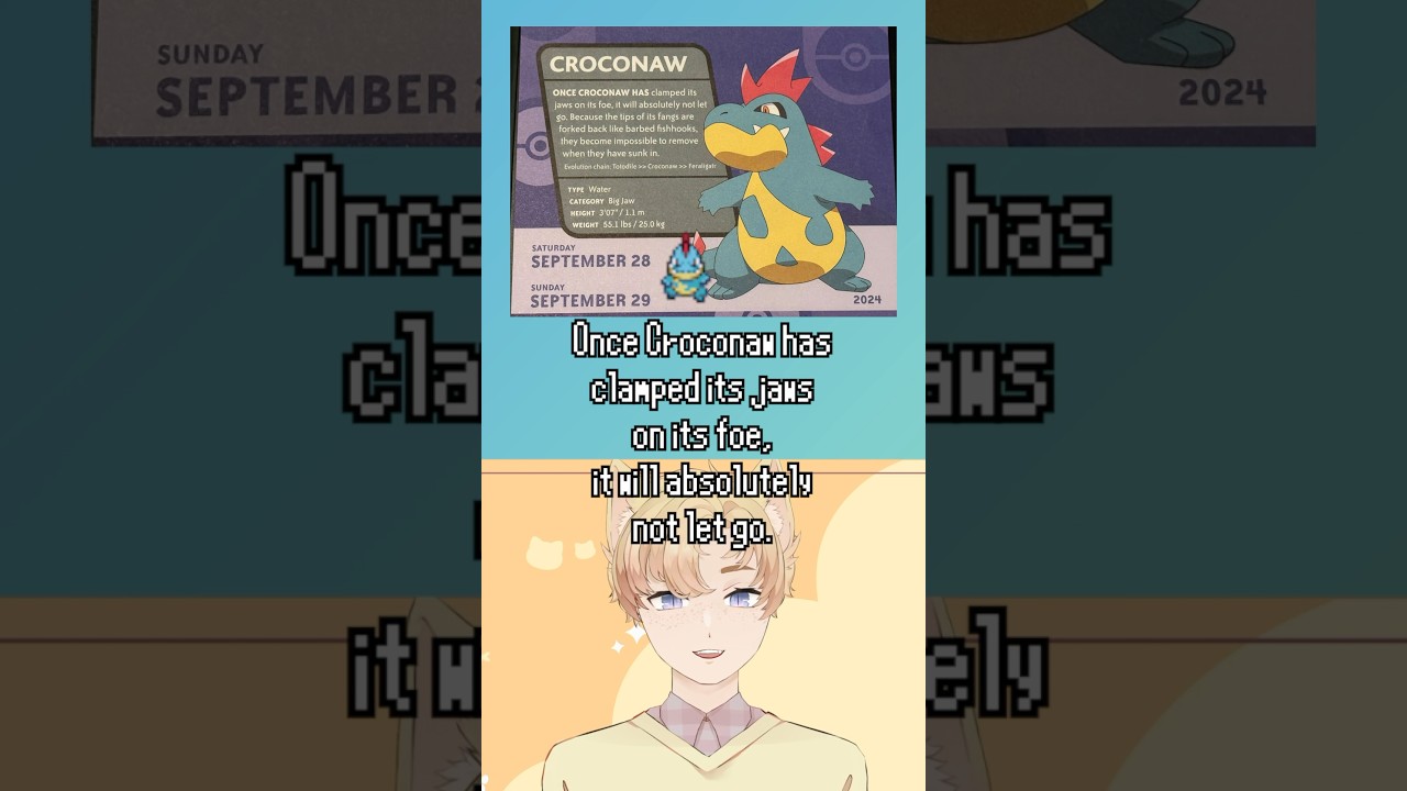 #pokemon of the Day! September 29th - Croconaw #pokemoncalendar #vtuber #pokedex