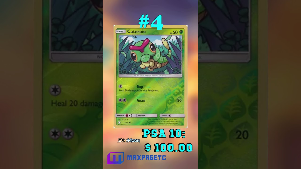 Top 5 Caterpie Pokémon Cards #tcg#pokémon#caterpie
