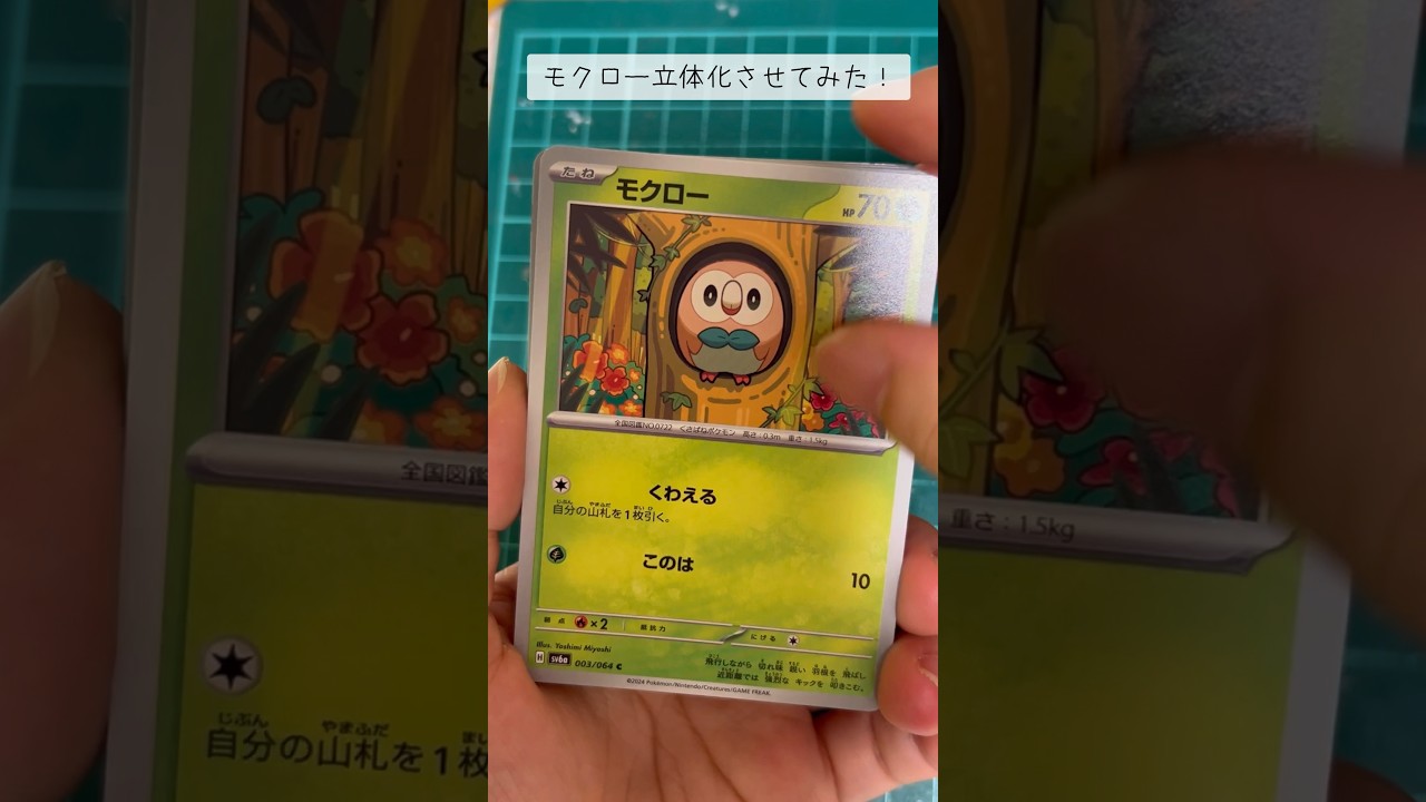 【ポケカ】モクロー立体化！#shadowbox #pokemon #pokemoncard #シャドーボックス #ポケカ #shorts