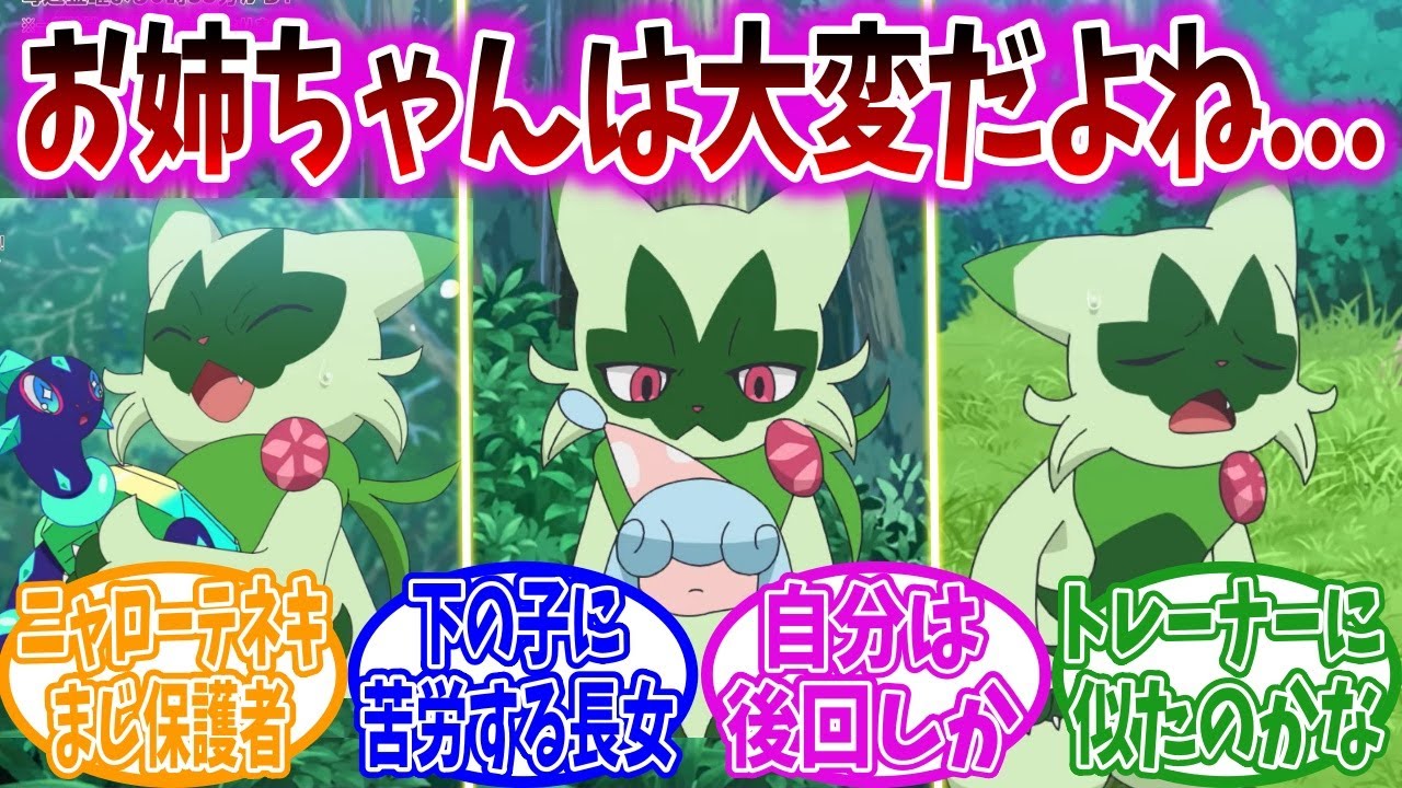 【アニポケ51話】いつの間にか年の離れた長女みたいな扱いになったニャローテを見守る視聴者の反応集【ポケモンSV】【ポケモン反応集】