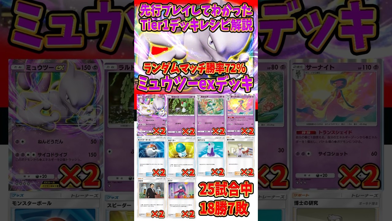 【新作ポケカ】#ポケポケ tier1ミュウツーデッキ紹介  #ポケモンカード 【Pokémon Trading Card Game Pocket】