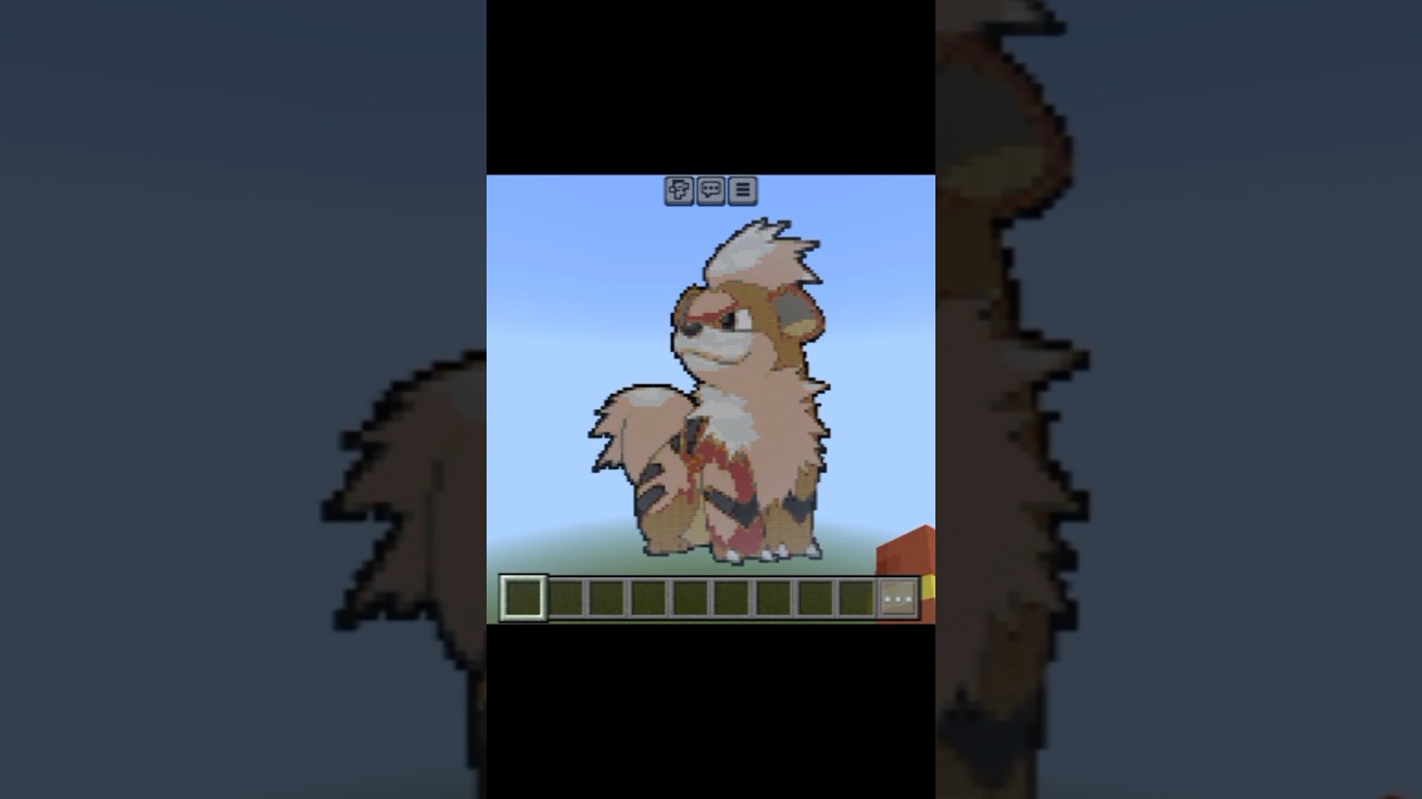 Growlithe Minecraft Pixel Art | Pokémon Builds #shorts #pokemon #minecraft