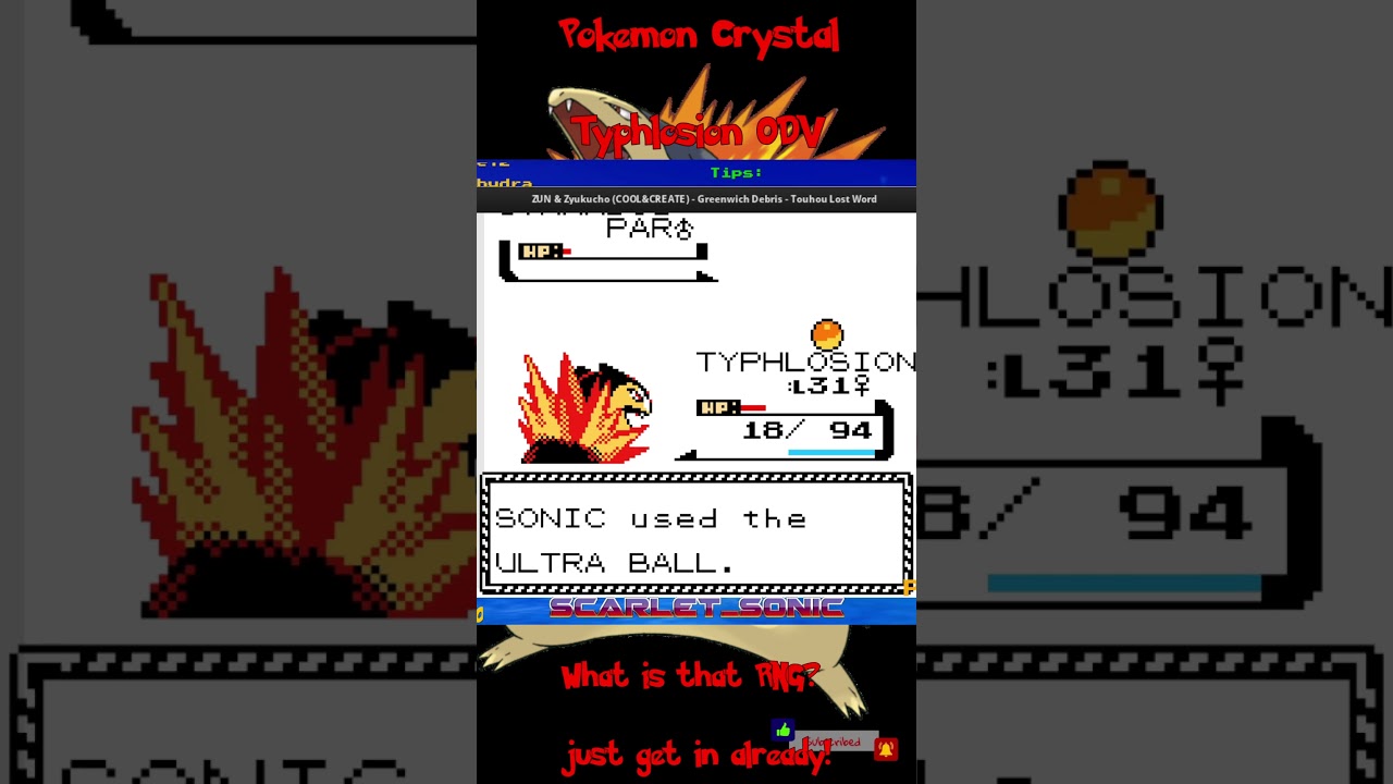 Pokemon Crystal : red Gyrados gonna break your balls #pokemon, #crystal, #typhlosion,