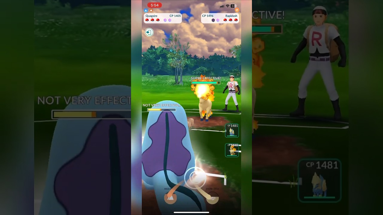 Manectric⚡, Quagsire💧, Rapidash🔥 in Go Battle Great League #gbl #pokemongo #pokemon