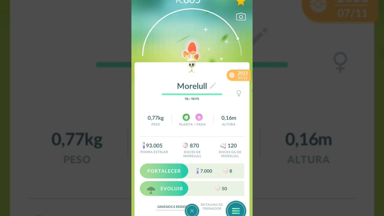 Evoluindo Morelull shiny #pokémongobrasil    #pokemongo