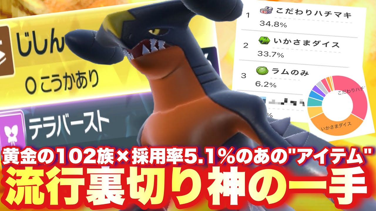 【 黄金値 】BIG6参入で勢いが止まらない主人公ガブリアス、採用率5.1%で全てを覆す最強ポケモンです【 ポケモンsv 】