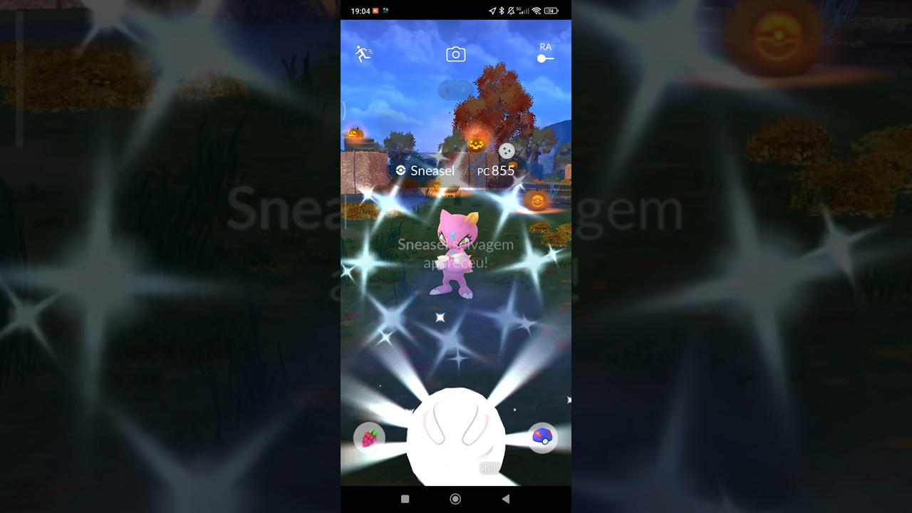 Pokémon go capturando um #sneasel #shiny ✨ #pokemongo