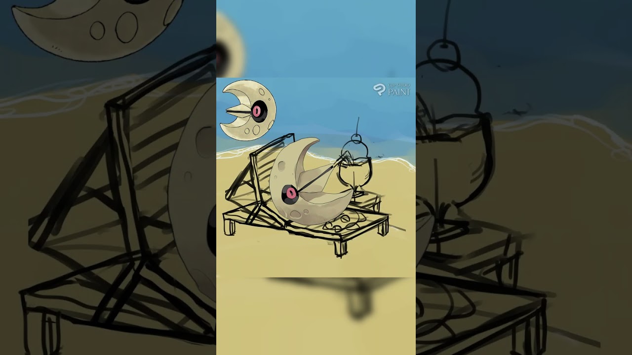 ポケモン描いてみた［ルナトーン］  #pokemon   #shorts