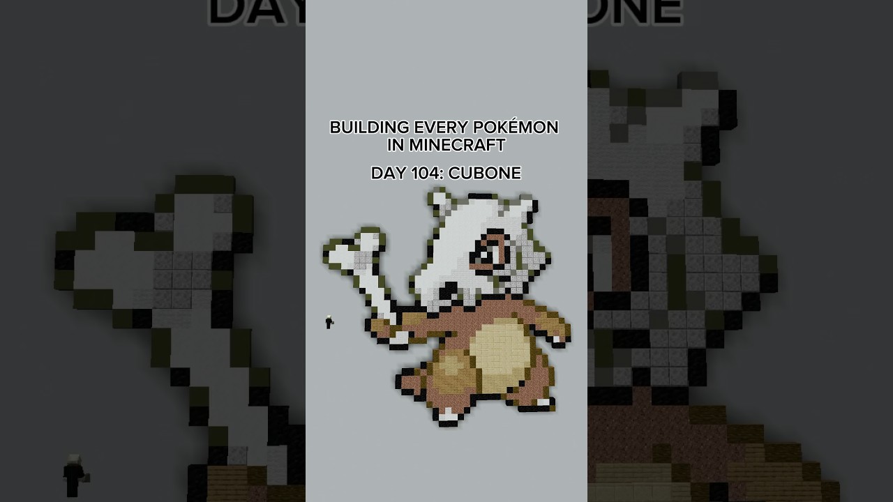 BUILDING EVERY GEN 1 POKÉMON IN MINECRAFT PART 104: CUBONE #minecraft #pokemon #minecraftbuilds