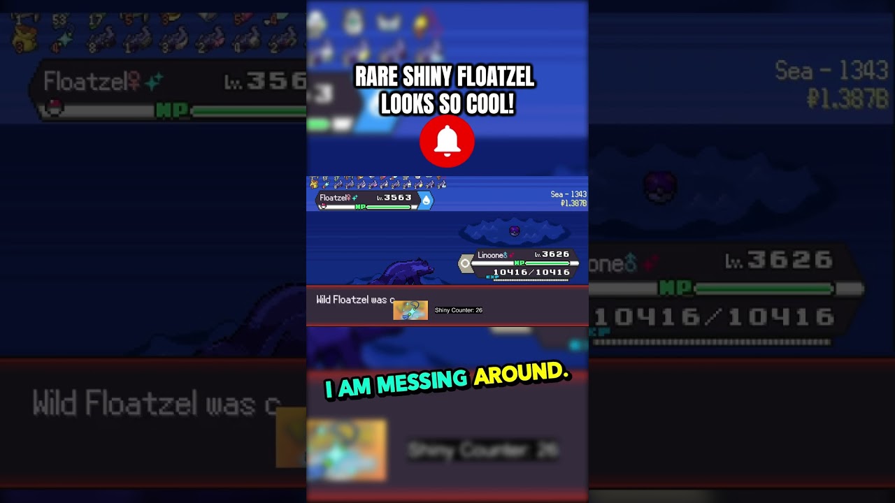 Road to 100 Shiny Pokemon | Rare Shiny Floatzel! [4] #pokerogue #pokemon #livegaming