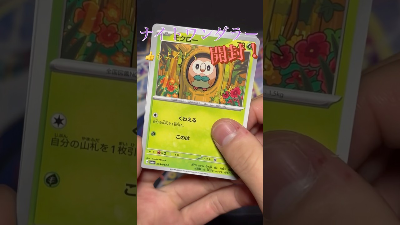 モクローは御三家の中で1番可愛い可能性があるな😍#ポケモンカード #ポケカ開封動画 #pokemon #ナイトワンダラー #センノヒカリ #ちゃんねる登録お願いします #shorts