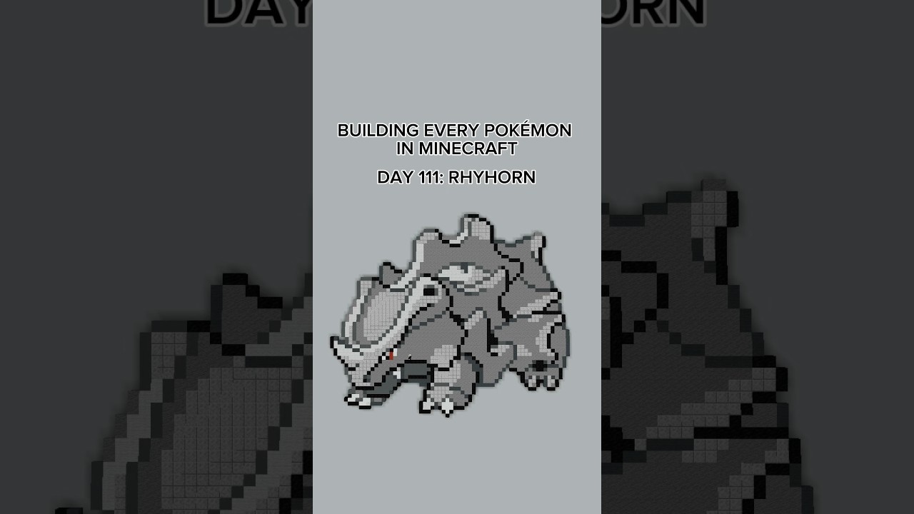 BUILDING EVERY GEN 1 POKÉMON IN MINECRAFT PART 111: RHYHORN #minecraft #pokemon #minecraftbuilds