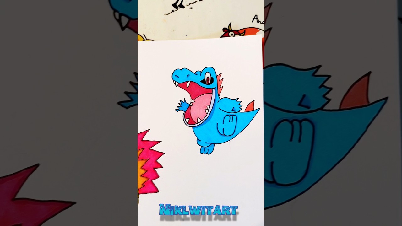 Drawing Totodile Pokemon #drawing #pokemon #totodile