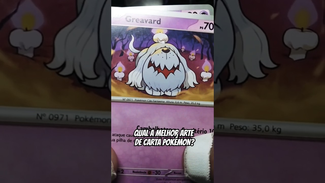 Comente qual a melhor arte de carta pokémon: Haunter, Abra, Chandelure, Greavard, Gothita
