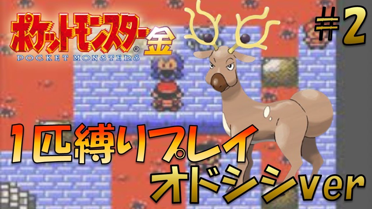 【ポケモン金銀】ポケモン1匹縛りプレイ!!オドシシきみに決めた！part2【ゲーム実況】【縛りプレイ】