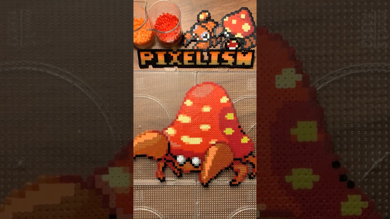 Pokemon KantoRegion No.47 Parasect / perlerbeads paras pixelart #pokémon#paras#parasect#perlerbeads