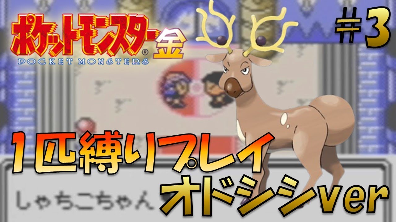 【ポケモン金銀】ポケモン1匹縛りプレイ!!オドシシきみに決めた！part3【ゲーム実況】【縛りプレイ】