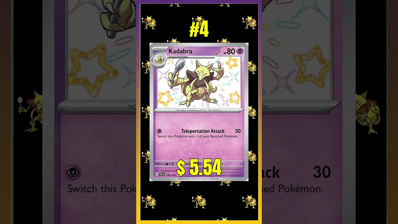 TOP 10 KADABRA CARDS! POKÉMON TCG 🔮✨ #pokemoncardgame #pokemon #shorts #shortsfeed #tcg #kadabra