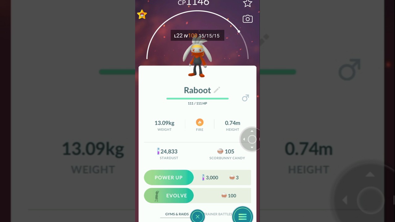 Evolve a 100iv raboot in cinderance #trending# #viral# #gaming#