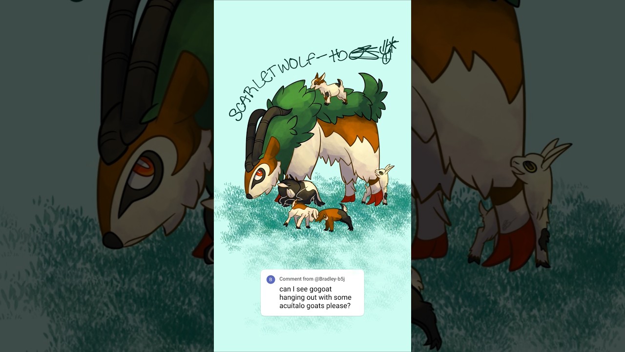 Gogoat! #gogoat #goats #cutegoats #pokemon #scarwolfart #pokemongen6 #babygoats #pokemonart