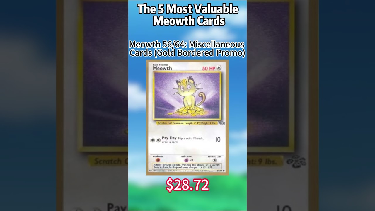 The 5 Most Valuable Meowth Cards
