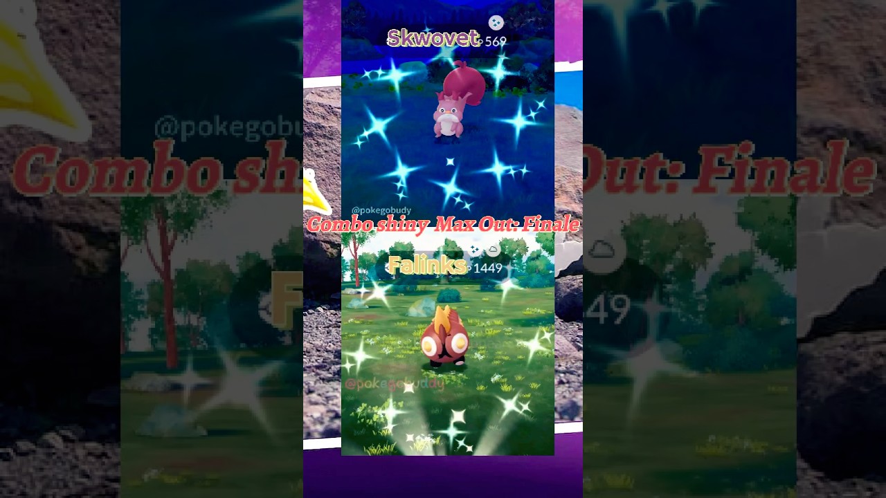 Two✨️ shiny Skwovet + Falinks | Max Out: Finale  in..#pokemongo #pokemon #shorts #pokemongoapp
