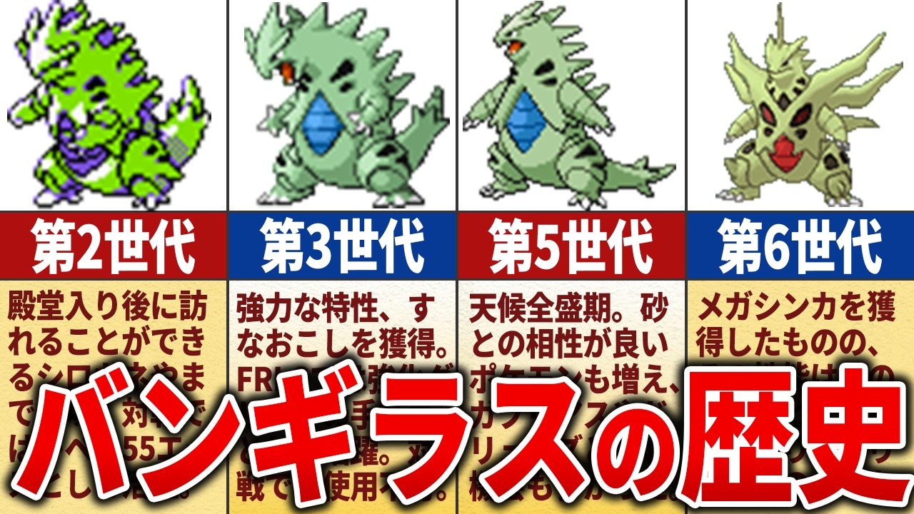 【最凶600族】バンギラスの歴史を徹底解説【歴代ポケモン】