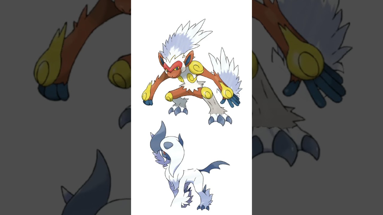 ゴウカザル＋アブソルの合成。白猿ポケモン　#ポケモンフュージョン #pokemon #改造ポケモン  #伝説のポケモン #御三家