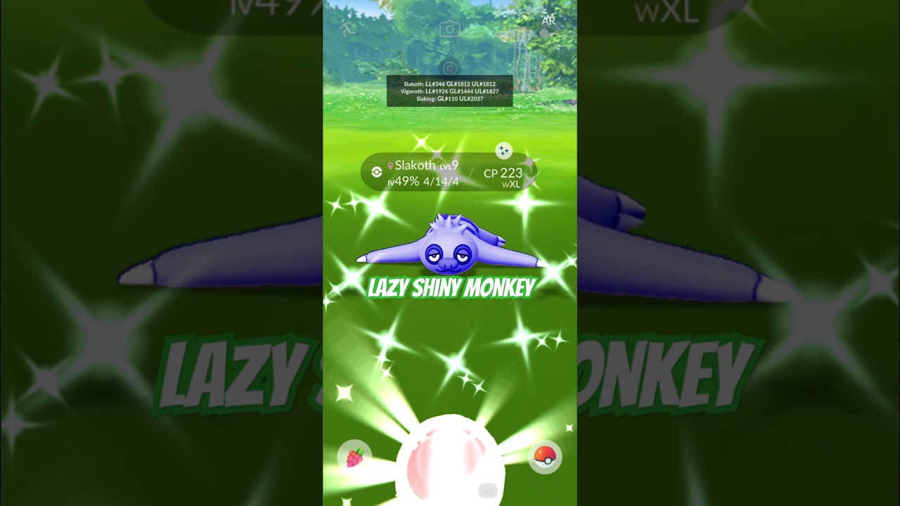 Catching a  Shiny ✨ Slakoth ✨ | Pokemon Go #shorts #slakoth #shiny #shinypokemon #pokemongo
