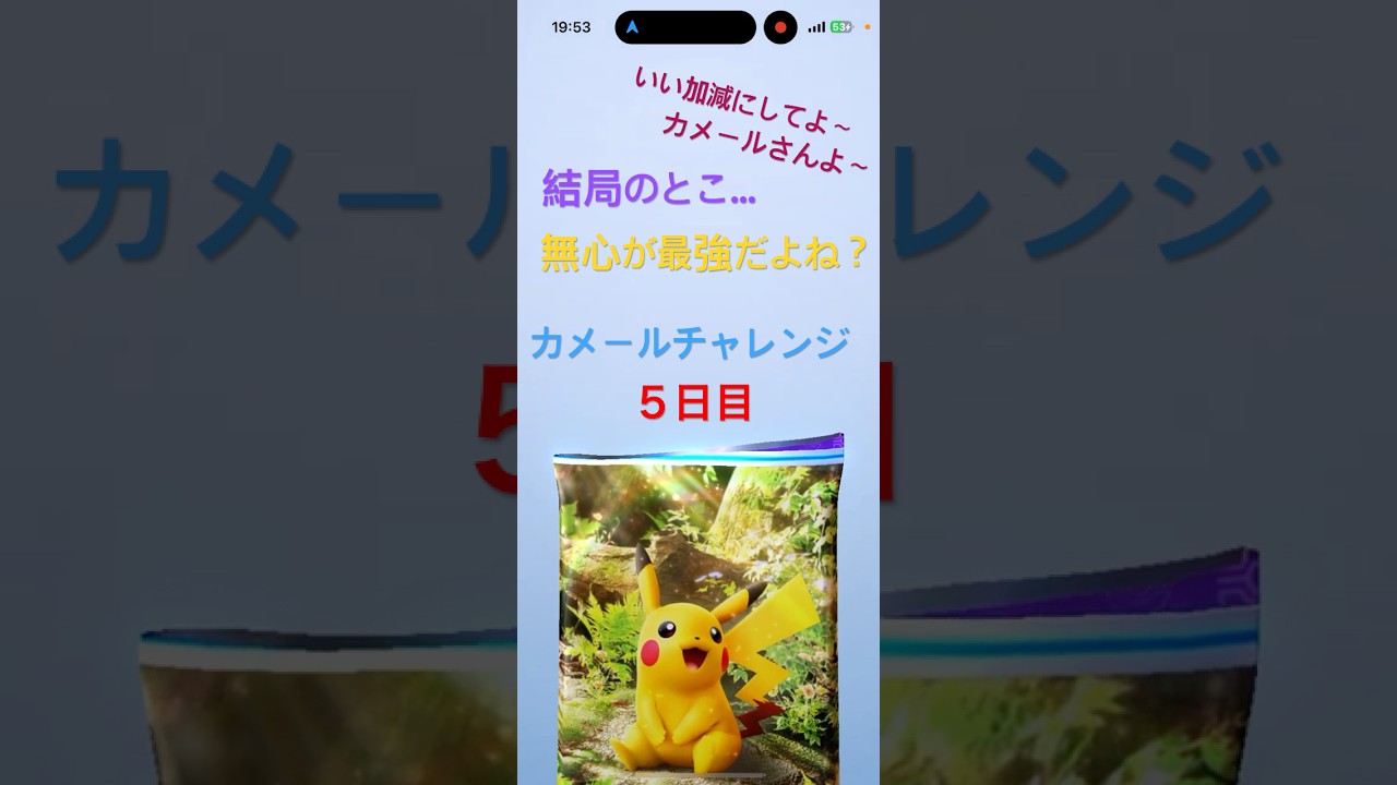 カメールチャレンジ５日目〜無心が最強？
