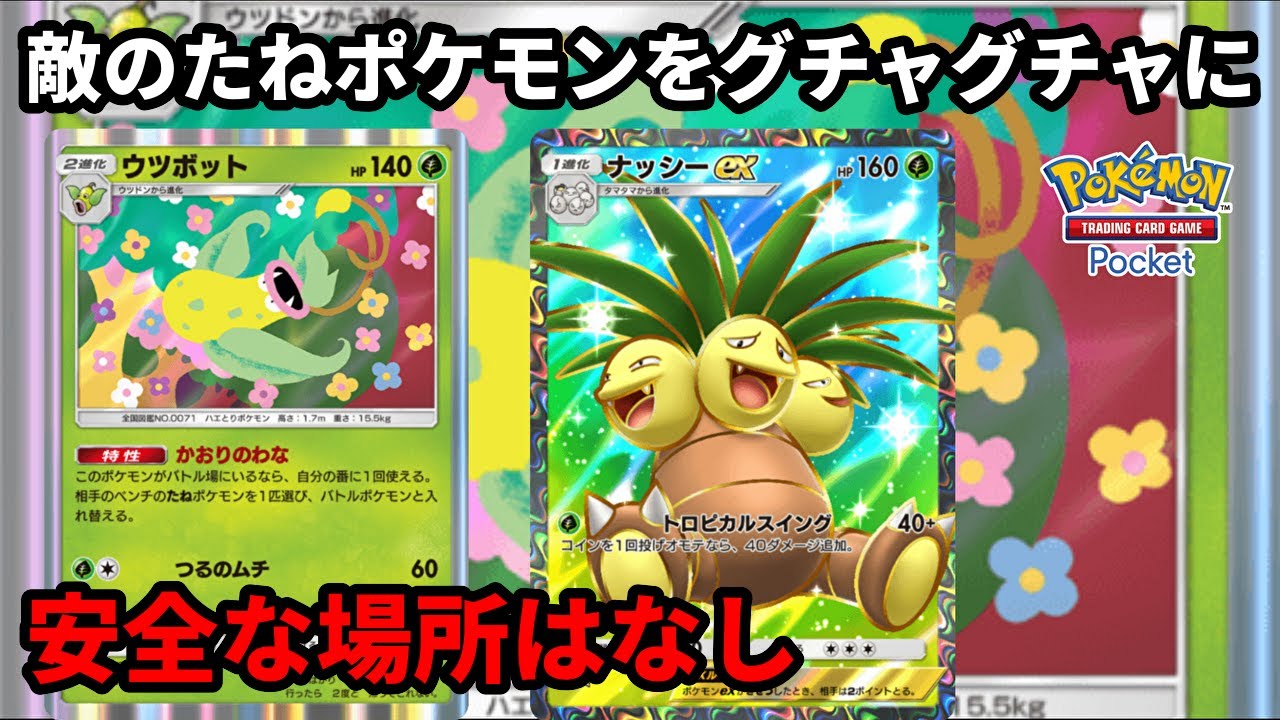 ナッシーexで序盤から殴ってウツボットで敵のベンチのたねポケモンをグチャグチャにするのたまらない【Pokémon Trading Card Game Pocket】【ポケポケ】
