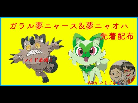 【ポケモンSV】ガラルニャース＆夢ニャオハ配布中！withいちごさん