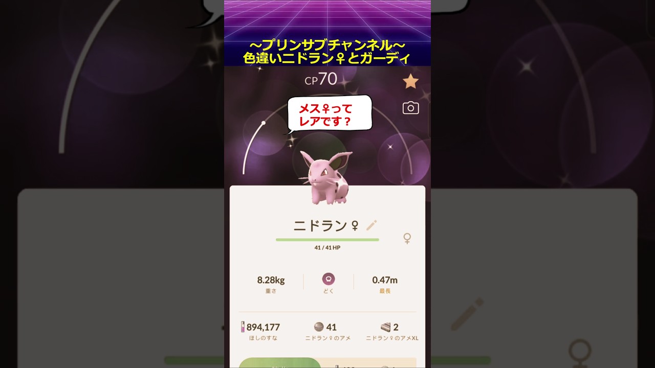 🐲色違い🐦ニドラン♀ と ガーディ ポケモンgo with 魔法使いの夜 より Five #ニドラン♀ #ガーディ #pokemon #pokemongo #魔法使いの夜 #ニドラン