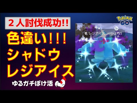 本編【色違い！シャドウレジアイス、2人討伐】光りました！ #色違い #shinypokemon #ポケモンgo #ポケモン #レイドバトル #レジアイス