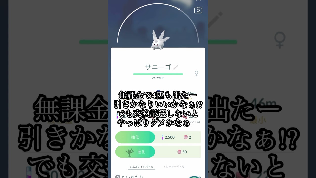 【ポケモンGO】ガララサニーゴゲッチャレ #ポケモン #corsola #ショート#相棒 #코산호 #pokemongo #shorts #サニーゴ