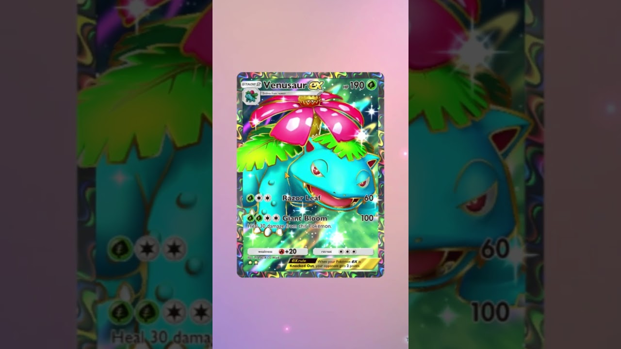 フシギバナEXとレアカラカラ出ました～！#ポケポケ #pokemoncards #ポケモンカード （‘初投稿！‘）