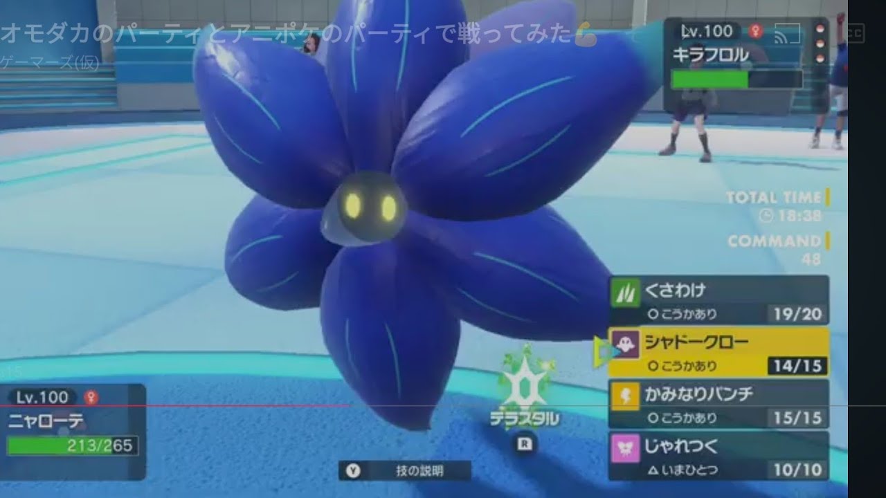 オモダカのパーティとアニポケのパーティで戦ってみた💪　その１