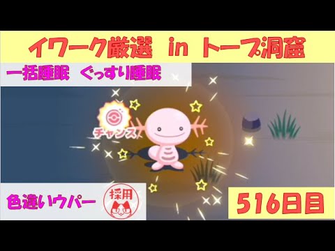 【ポケモンスリープ】イワークハガネール厳選 in トープ洞窟　1日目（2024/12/16　516日目）