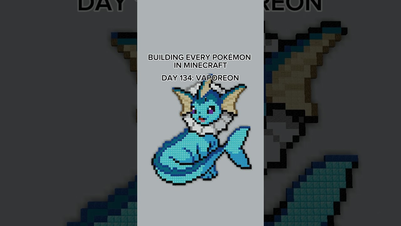 BUILDING EVERY GEN 1 POKÉMON IN MINECRAFT PART 134: VAPOREON #minecraft #pokemon #minecraftbuilds