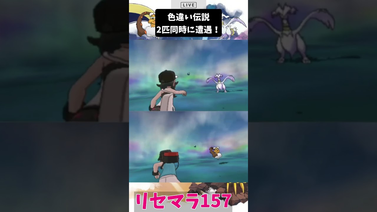 奇跡！色違いレシラム＆ランドロス同時遭遇！！ #shorts  #ポケモン #ウルトラサンムーン  #色違い
