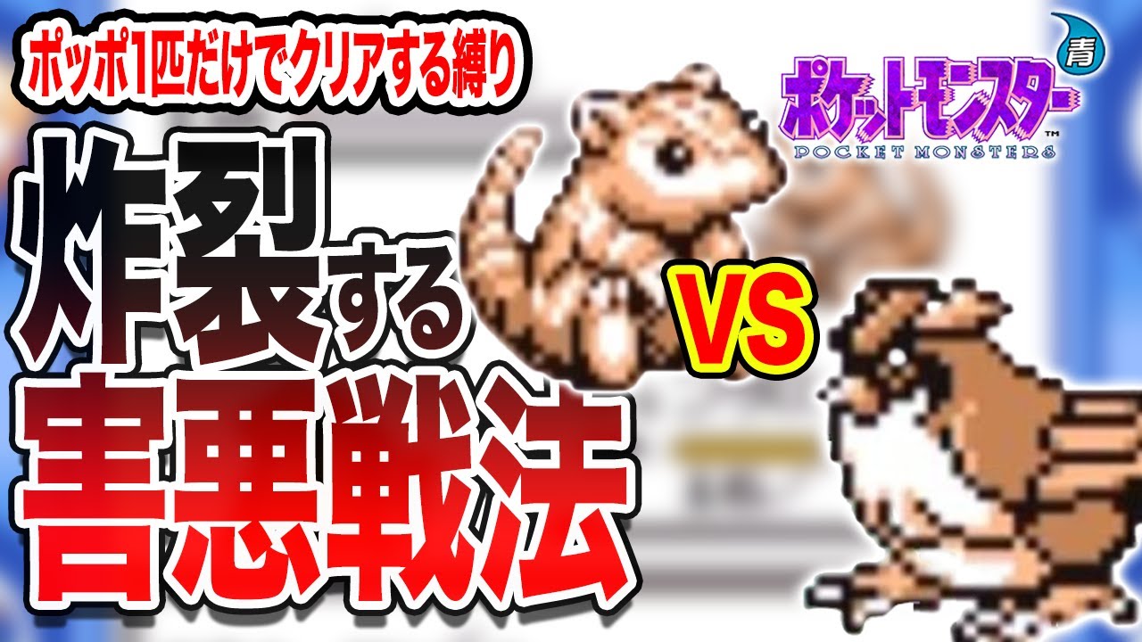 #2【無理ゲー】ポッポだけで全クリアするポケモン青【ニビシティ到着】【縛りプレイ】【ゲーム実況】