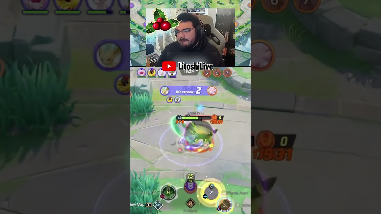 💀Leafeon Penta (Fail). Santa took back his gift 😭 #pokémonunite #pokemon #pokemonunite #fail