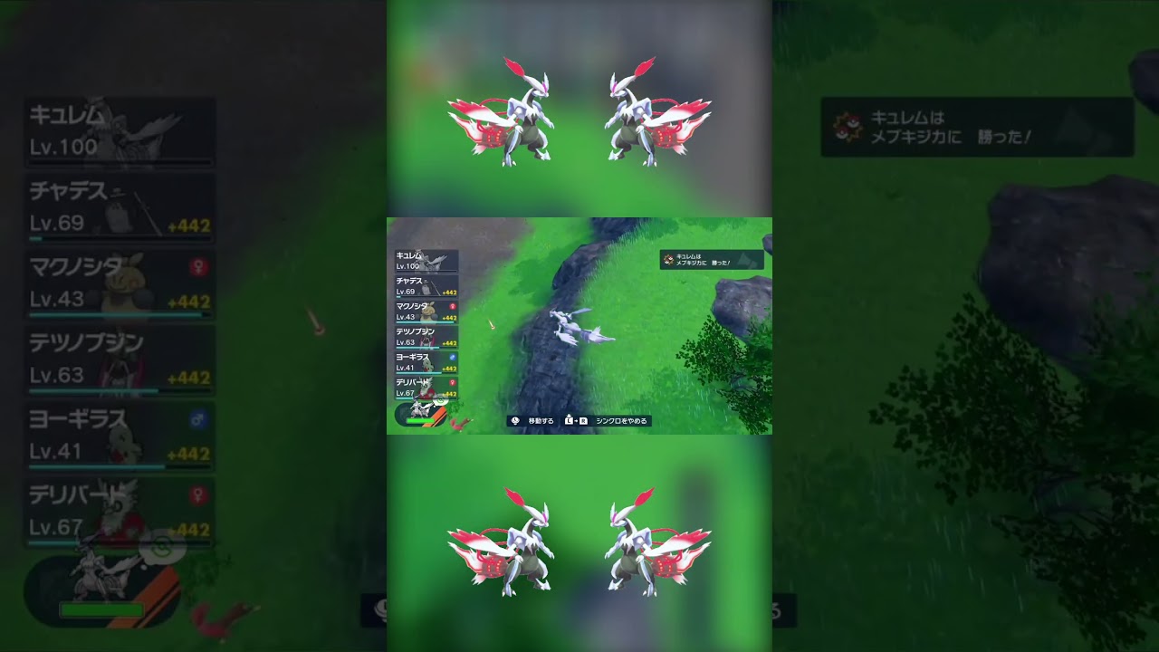 足元のおとしものを拾うのに一苦労なホワイトキュレム  #shorts　#ポケモンsv　#碧の仮面 #碧の円盤 #ブルレク