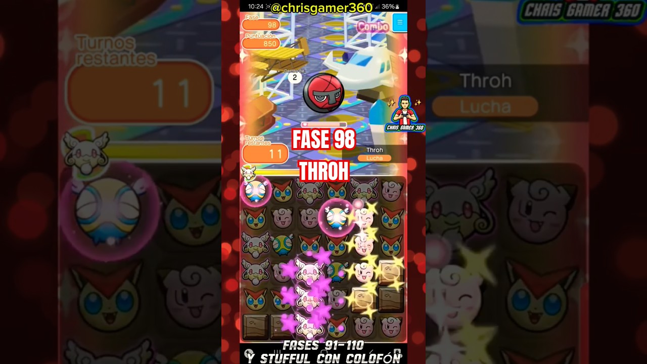 Como pasar la FASE 98 THROH Pokémon Shuffle Mobile #tutorial #gratuito #celular #android #ios